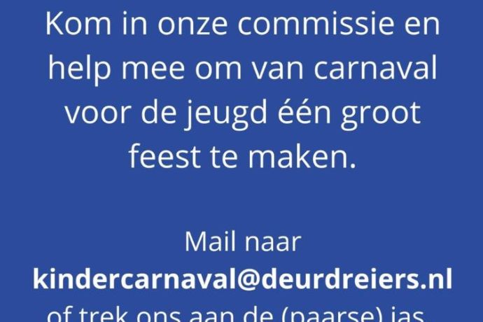 Hulp gezocht bij de Kindercarnaval