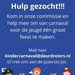 Hulp gezocht bij de Kindercarnaval